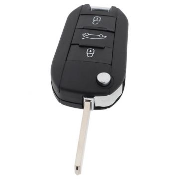 Peugeot 3-button folding key - key blade straight - VA2