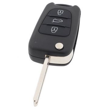 Hyundai 3-button folding key - key blade straight with electronics 433MHZ - ASK (model 3)