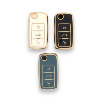 Skoda 3-button folding key TPU key cover