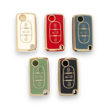 Peugeot 3-button folding key TPU key cover