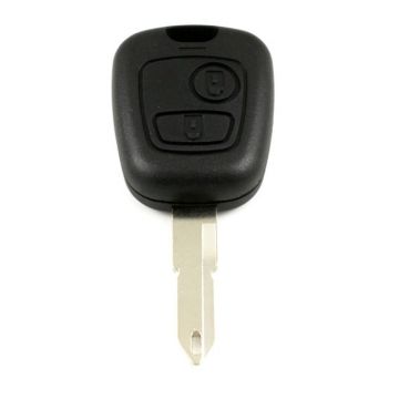 Peugeot 2-button key housing - key blade point with opening