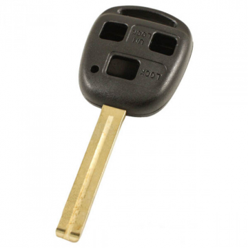 Lexus 3-button key housing - key blade straight with notch in center (46 mm)