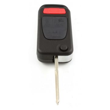 Mercedes 3-button folding key with panic button - key blade straight