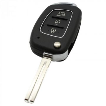 Hyundai 3-button folding key - key blade straight with notch for Hyundai I40, Hyundai IX20 and Hyundai Santa Fe