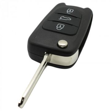 Hyundai 3-button folding key - key blade point with notch left