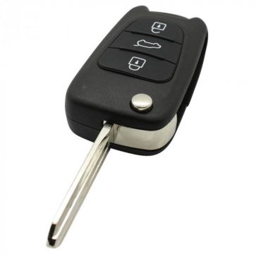 Hyundai 3-button folding key - key blade tip with notch right