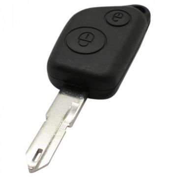 Peugeot 2-button key housing - key blade point with opening (model 3)