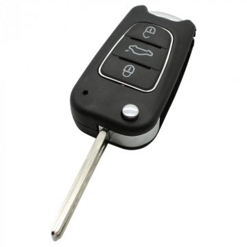 Hyundai 3-button folding key - key blade straight with notch (model 4)