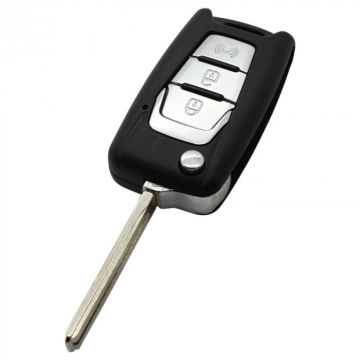 SsangYong 3-button folding key - key blade straight with notch center