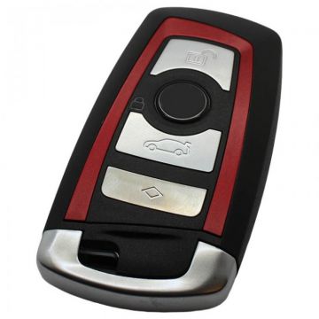 BMW 4-knops Smart Key Behuizing (rode striping) - voor o.a. 5-serie en 7-serie