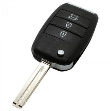 Kia 3-button folding key - key blade straight with notch center