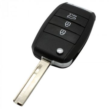 Kia 3-button folding key - key blade straight with notch right