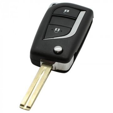 Toyota 2-button folding key - key blade straight notch center