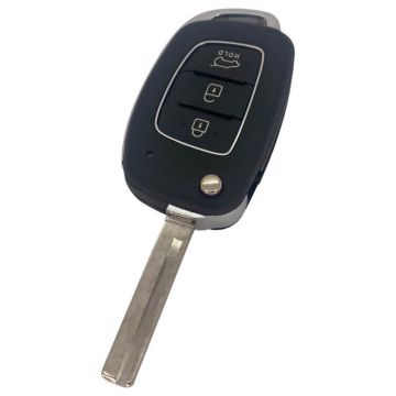 Hyundai 3-button folding key - key blade right with notch left