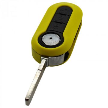 Fiat 3-button folding key yellow - key blade straight