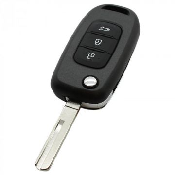 Renault 3-button folding key - key blade straight with notch center