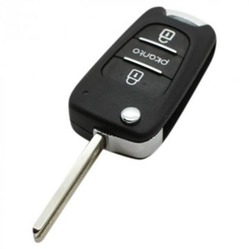 Kia 2-button folding key - key blade straight with notch - suitable for Kia Picanto