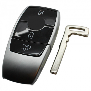 Mercedes 3-button Smart Key Housing (black)