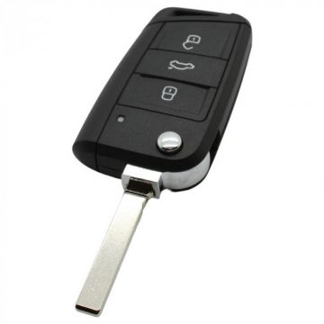 Volkswagen 3-button folding key - key blade straight HU162T (model 3)