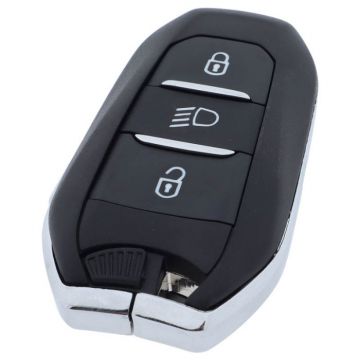 Peugeot 3-button Smart Key Housing - push button illumination - key blade straight