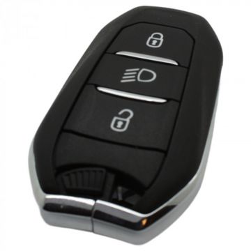 Peugeot 3-button Smart Key Housing - push button illumination - key blade straight with notch