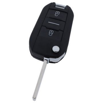 Citroën 3-button folding key - key blade straight with notch - HU83