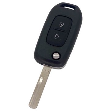 Renault 2-button folding key - key blade straight with notch center - HU56R