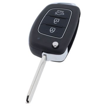 Hyundai 3-button folding key - key blade point with notch right for Hyundai Elantra and Hyundai IX45, among others