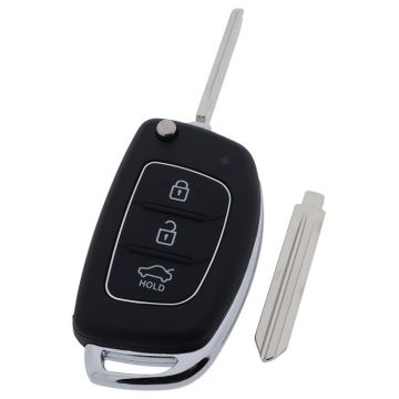 Hyundai 3-button folding key - key blade point with notch left for Hyundai i10 and Hyundai Elantra