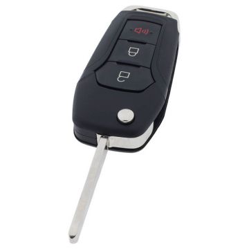 Ford 2-button folding key with panic button - key blade straight