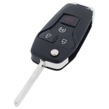 Ford 3-button folding key with panic button - key blade straight