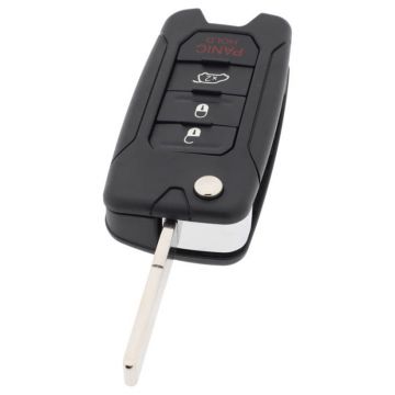 Chrysler 3-button folding key with panic button - key blade straight