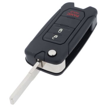 Chrysler 2-button folding key with panic button - key blade straight