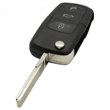 Volkswagen 3-button folding key - key blade straight with notch with electronics 433MHZ - ID48 transponder - 1J0959753DA