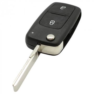 Volkswagen 2-button folding key - key blade straight with notch with electronics 433MHZ - ID48 transponder