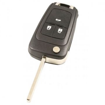 Chevrolet 3-button folding key - key blade straight with electronics 433MHZ - PCF7937E transponder