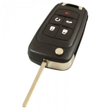 Chevrolet 4-button folding key with panic button - key blade straight with electronics 434MHZ - PCF7952 transponder