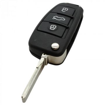 Audi 3-button folding key - key blade straight with electronics 434MHZ - ID48 transponder - 8P0837220D