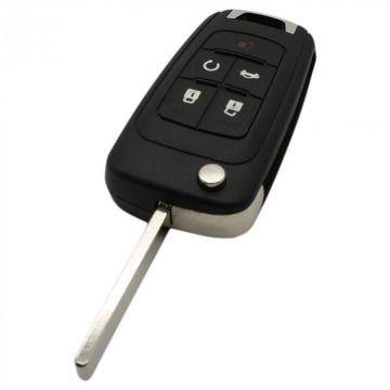 Opel 4-button folding key with panic button-key blade straight with electronics 434MHZ - PCF7952 transponder - suitable for Opel Insignia