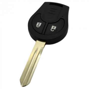 Nissan 2-button key housing - key blade point with electronics 433MHZ - ID46 transponder