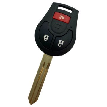 Nissan 3-button key housing - key blade point with electronics 433MHZ - ID46 transponder