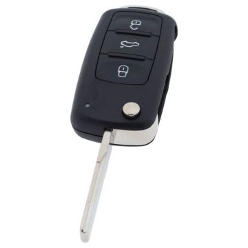 Volkswagen 3-button folding key with electronics - ID48 - HU66- 5K0837202BH - 5K0837202DH