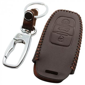 Audi 3-button smart key cover - brown