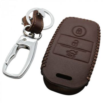 Kia 3-button smart key cover - brown