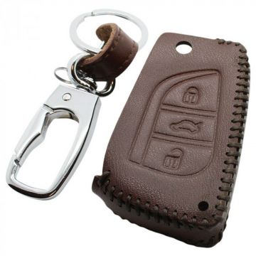 Toyota 3-button folding key cover - brown