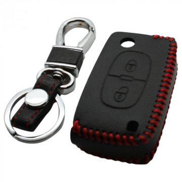 Peugeot 2-button flip-key key cover - black