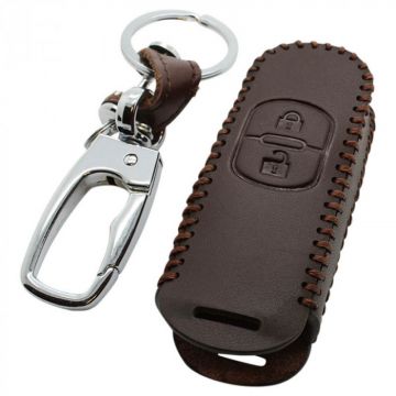 Mazda 2-button smart key cover - brown