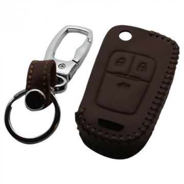 Chevrolet 3-button folding key cover - brown