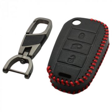 Peugeot 3-button flip-key key cover - black (model 2)