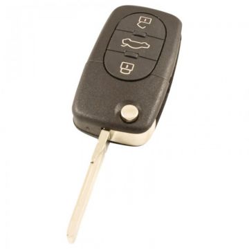 Volkswagen 3-button folding key - key blade straight with notch side (older models)